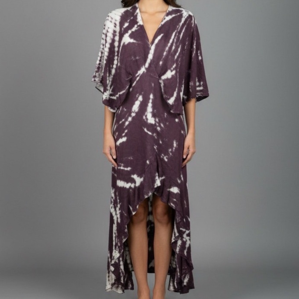 Young Fabulous & Broke Thea Dress High Low Maxi Resort Wear Boho Raisin Small